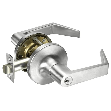 Grade 1 Service Station Cylindrical Lock, Augusta Lever, Conventional Cylinder, Satin Chrome Finish,